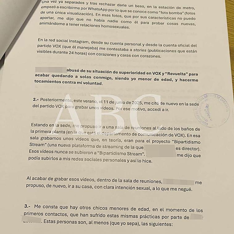 Extracto de la denuncia